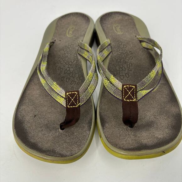 Chaco Thong Sandal Comfort Beachy Flip Flop Green Women's Size 9 - Picture 9 of 11